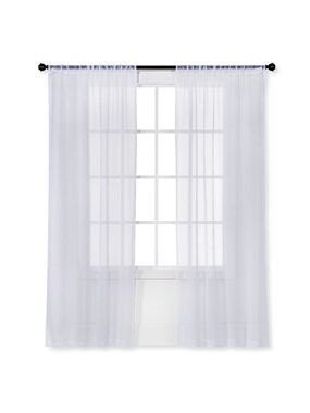 1pc Sheer Crinkle Window Curtain Panel White